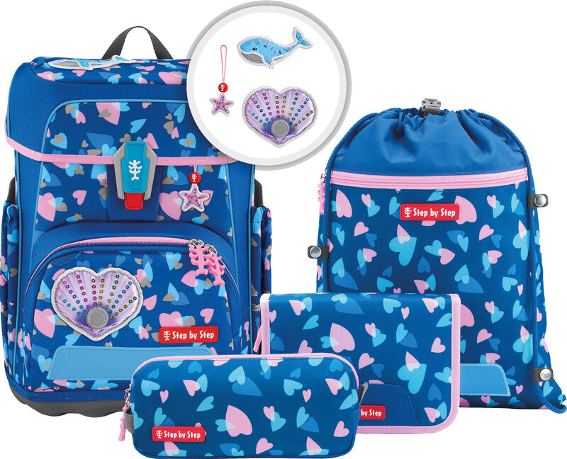 Step by Step Schulrucksack-Set – 5-teilig – Seashell Pearl – Recycelte Materialien