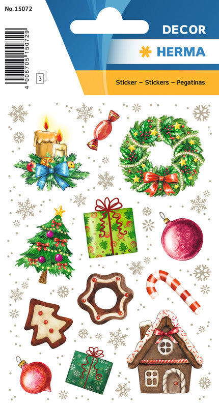 HERMA Geschenketiketten – Weihnachtszeit – 36 Etiketten – permanent, Papier – Bogen 84 × 120 mm