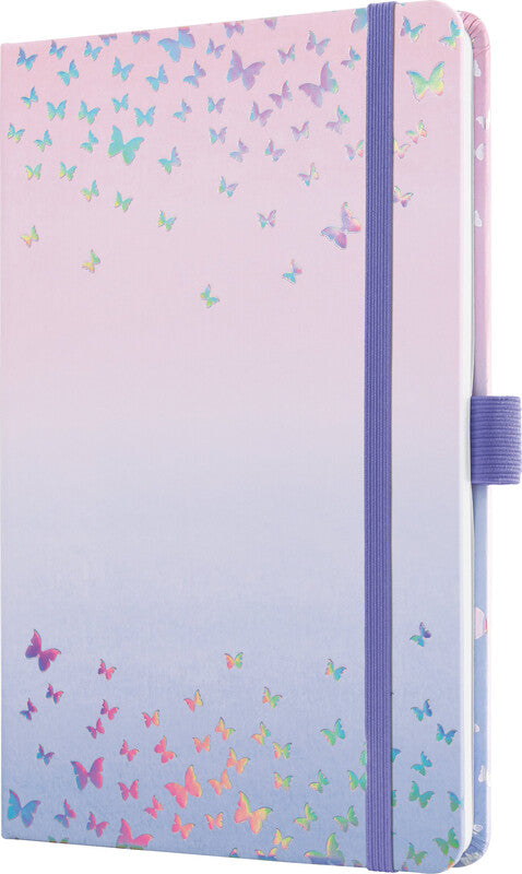 Sigel JOLIE Agenda – 1 Woche/2 Seiten, gebunden, A5, 2027, Butterfly Confetti Candy, FSC