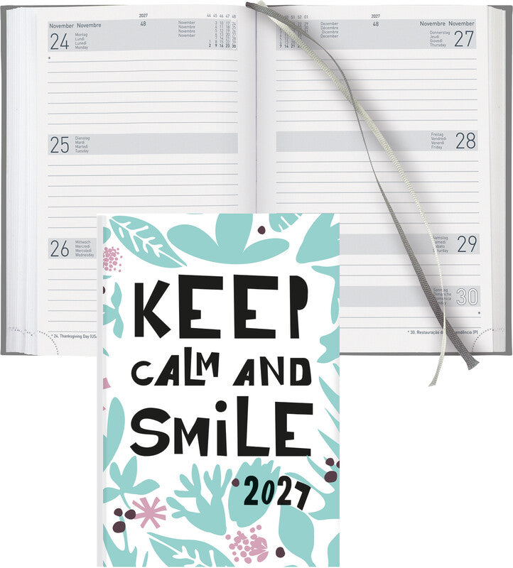 Biella Dispo Term Trend Agenda – 1 Woche/2 Seiten, gebunden, 14,5 × 20,5 cm, 2027, Smile, FSC
