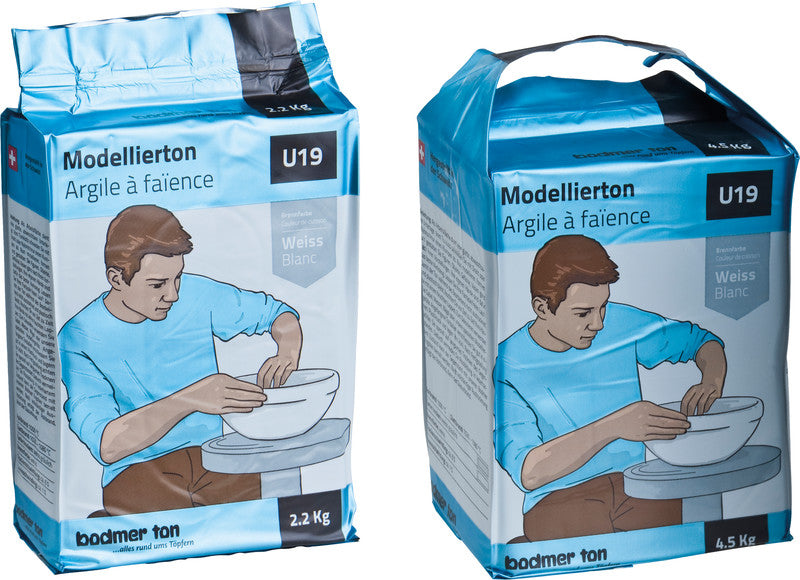 Bodmer ton Modellierton – Weiss – 4,5 kg – zum Basteln