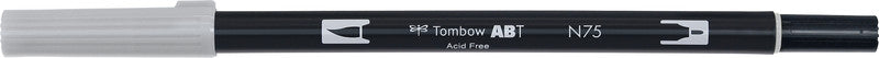 Tombow Brush Pen ABT Dual – feine Rundspitze 0,3 mm, Pinselspitze 3-10 mm – cool gray 3 – wasservermalbar