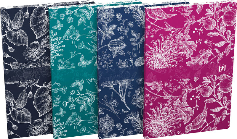 Elba Notizbuch, liniert, Fadenheftung, Karton, 160 Seiten, 90 g/m² – sortiert (blau, grün, schwarz, pink)