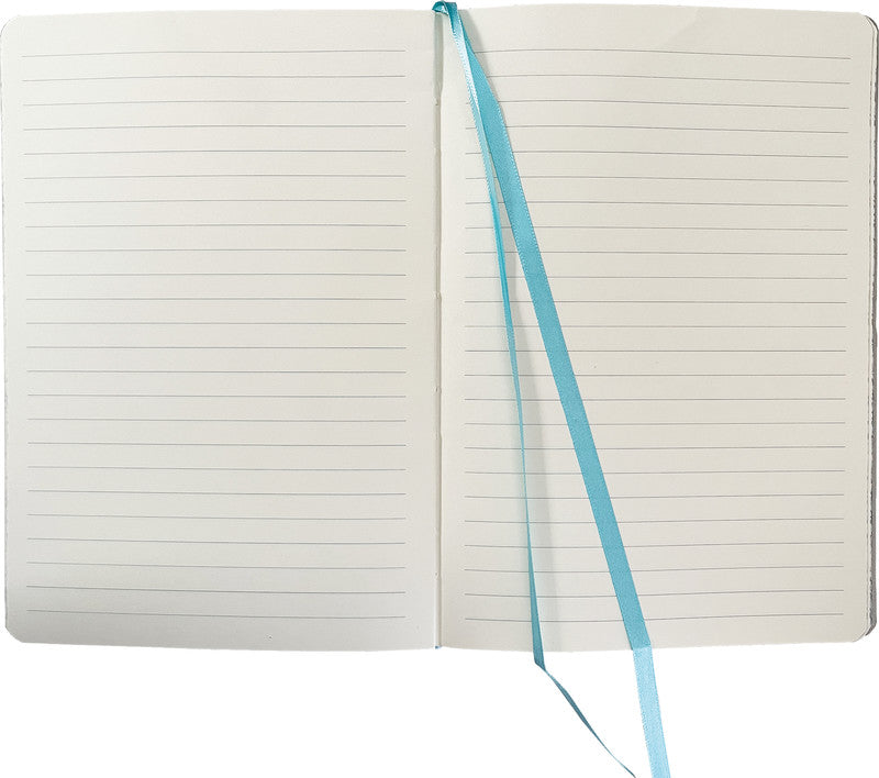 Flame tree Notizbuch A5, liniert, gebunden, Softcover, 176 Seiten, 80 g/m² – hellblau