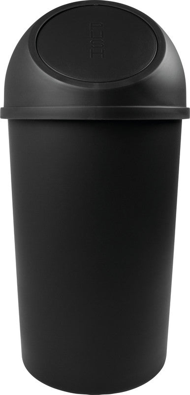 Helit Abfallcontainer the Flip – 25 l – mit Deckel – Kunststoff, schwarz – Ø 312 × H 615 mm