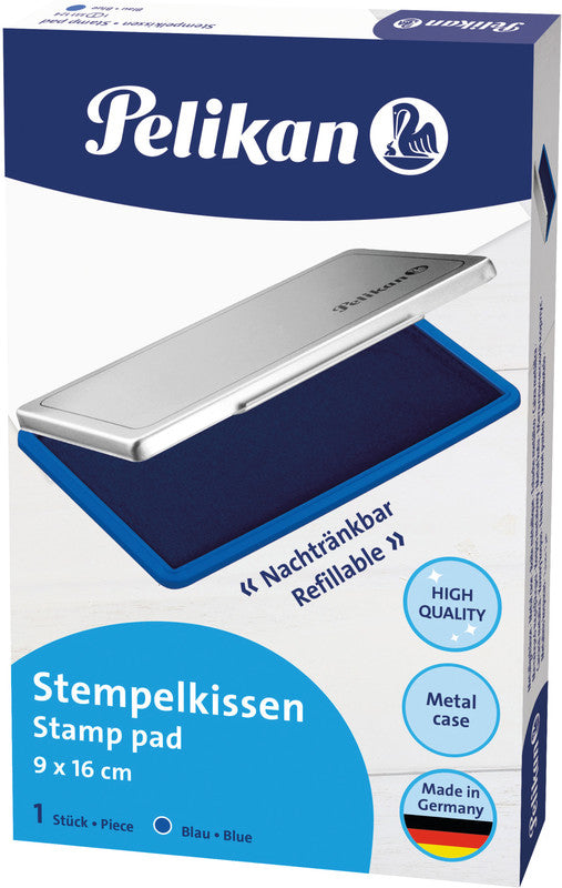 Pelikan Stempelkissen – 160 × 90 mm, Metall, Blau
