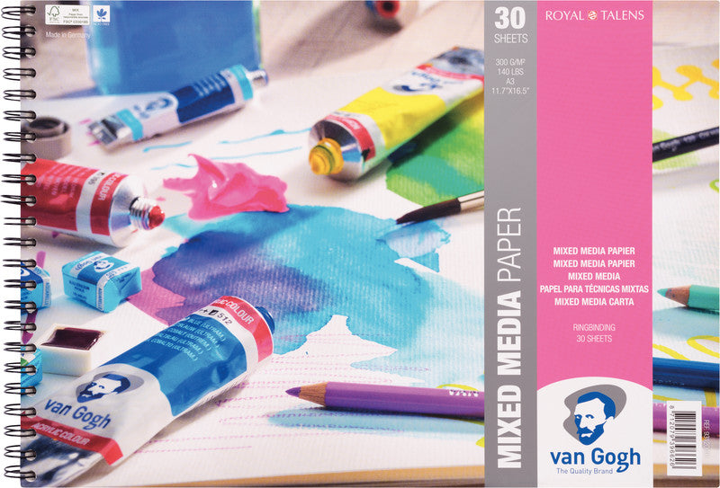 Van Gogh Skizzenblock, Papier, 300 g/m2, 29,7 × 42 cm, weiss, 30 Blatt