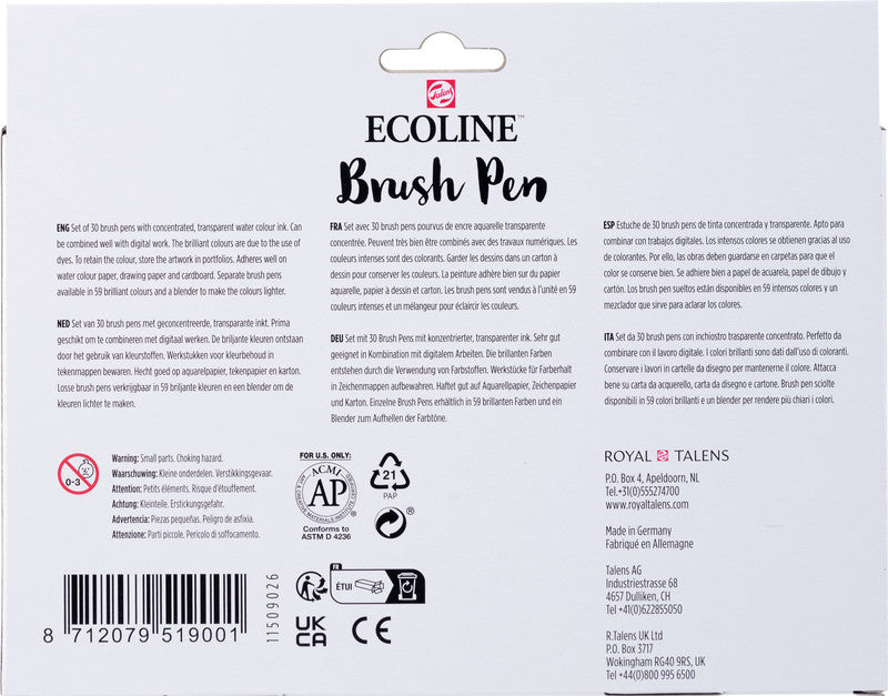 Talens Ecoline – Filzstifte, auswaschbar, 30 Farben