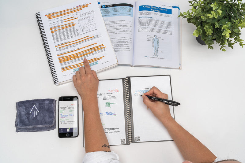 Rocketbook Notizbuch, Spiralbindung, Hardcover, 36 Seiten, 90 g/m² – Schwarz, für Rocketbook App