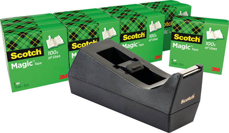 Scotch Büro-Klebeband Magic 810 – matt, beschriftbar, 19 mm × 33 m, transparent