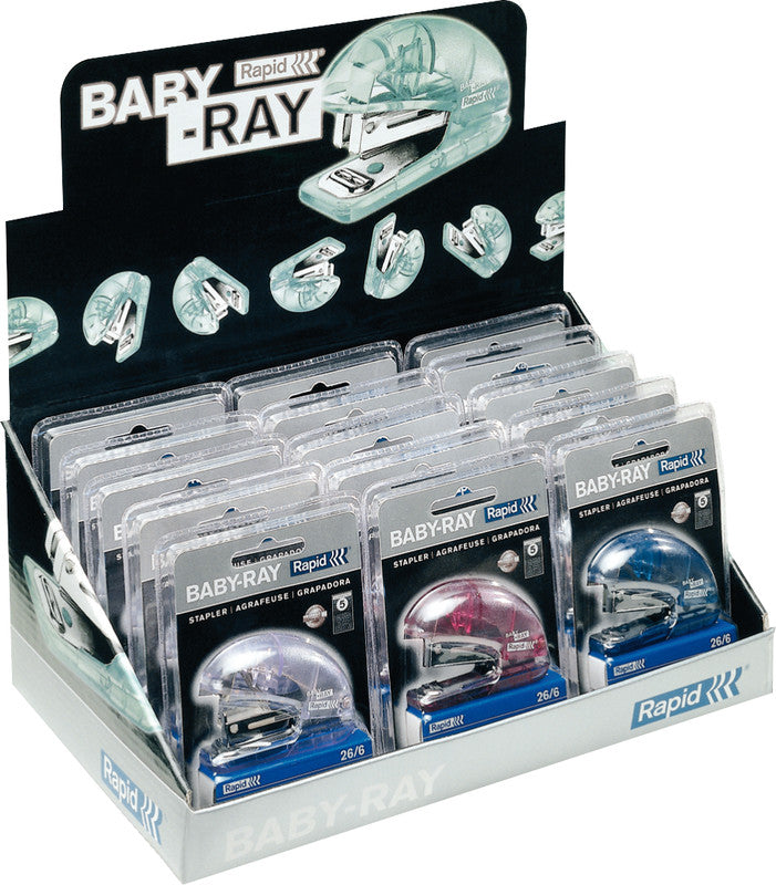 Rapid Baby-Ray F4 – Hefter, 10 Blatt, für 26/6, geschlossene Heftung, integrierter Klammernentferner