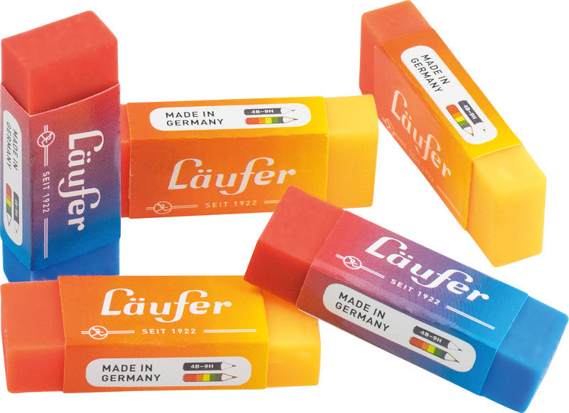 Läufer Radierer – für Bleistifte und Farbstifte – 65 × 12 × 21 mm – Kunststoff – sortiert