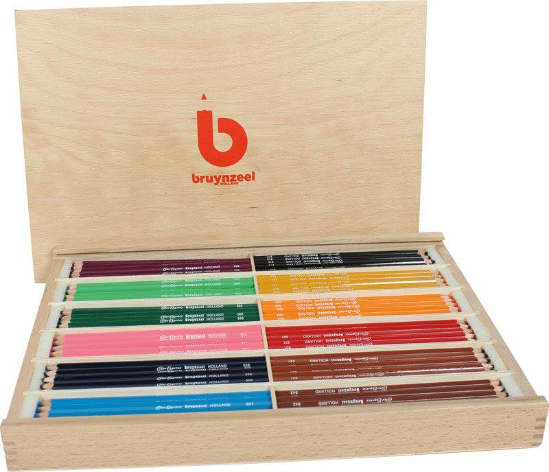 Bruynzeel Farbstifte-Set – 240 Stk., 12 Farben, Mine Ø 3,3 mm, Holzschachtel