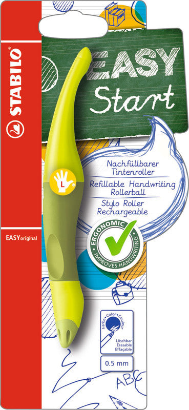 STABILO EASYoriginal Start – Tintenroller mit Kappe, 0,5 mm, blau, 1er Blister, für Linkshänder