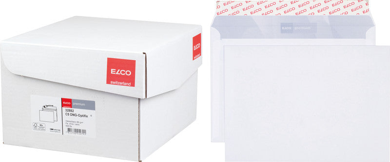 Elco Couvert C5, ohne Fenster, selbstklebend, hochweiss, 80 g/m², mit Innendruck – 500 Stk.