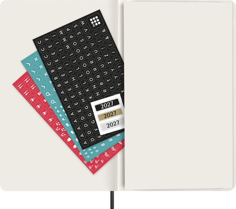 Moleskine Tagesagenda – 1 Tag pro Seite, gebunden, 13 × 21 cm, Jan–Dez 2027, 1-Stunden-Takt, schwarz, FSC