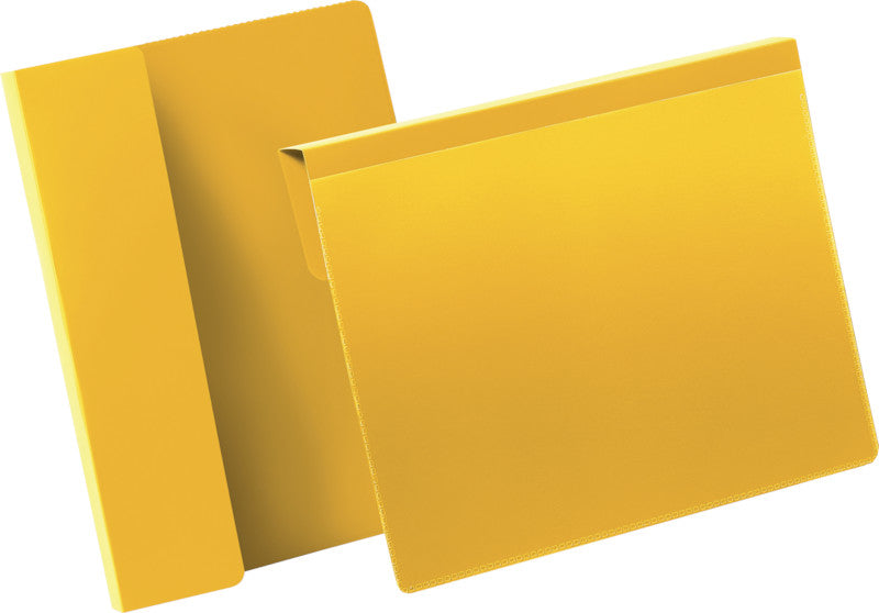 Durable Kennzeichnungstaschen – 210 × 148 mm, gelb, wiederablösbar, 50er-Pack