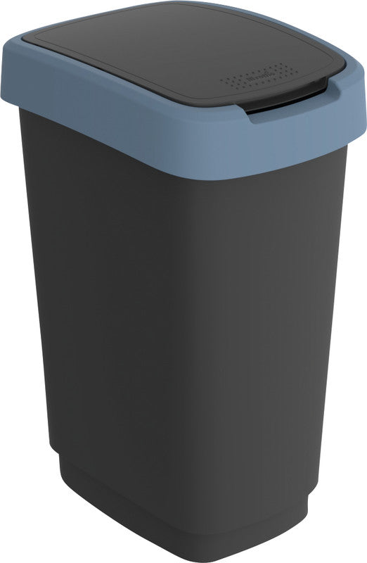 Rotho Abfallcontainer – 25 l – mit Deckel – Kunststoff, Horizon Blau – B × H × T 252 × 476 × 333 mm
