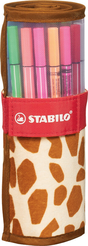 STABILO Filzstift, Giraffe – Rundspitze, 1 mm, wasserbasiert, 25 Farben