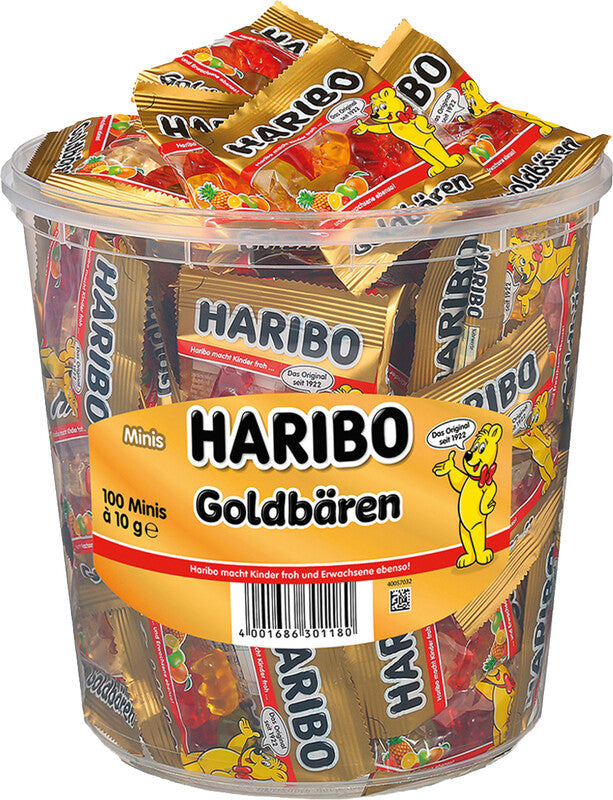 Haribo Goldbären Minis Fruchtgummi – sortiert, Beutel, 100 × 10 g (1 kg)