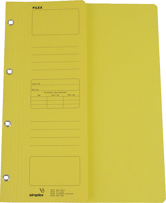 Simplex Filex Schnellhefter – A4, Karton, gelb, Beschriftungsfeld, 240 g/m², 1 Stk.
