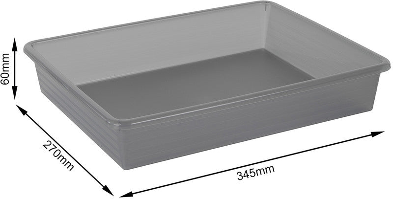 Rotho Formatkörbchen Linus – Kunststoff, Anthrazit, 34,5 × 6 × 27 cm – 1er-Pack