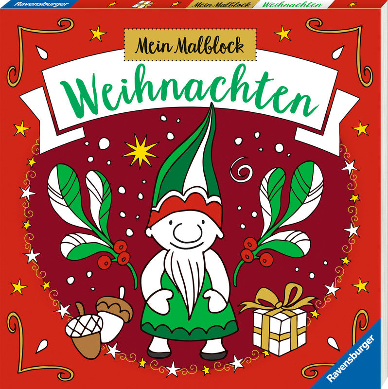 Ravensburger Malblock, Karton, 22 × 22 cm, mehrfarbig, ab 6 Jahren, inkl. 8 Geschenkanhänger