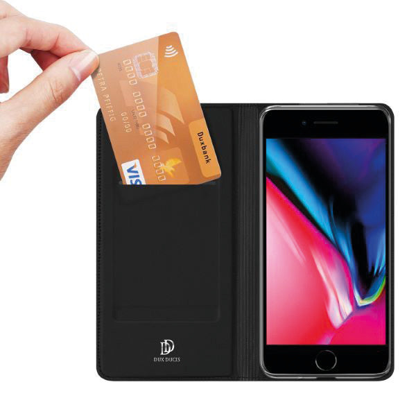 Dux Ducis Booklet-Hülle Skin Pro – für Apple iPhone SE (2020) – schwarz – Kunstleder – mit Kartenfach