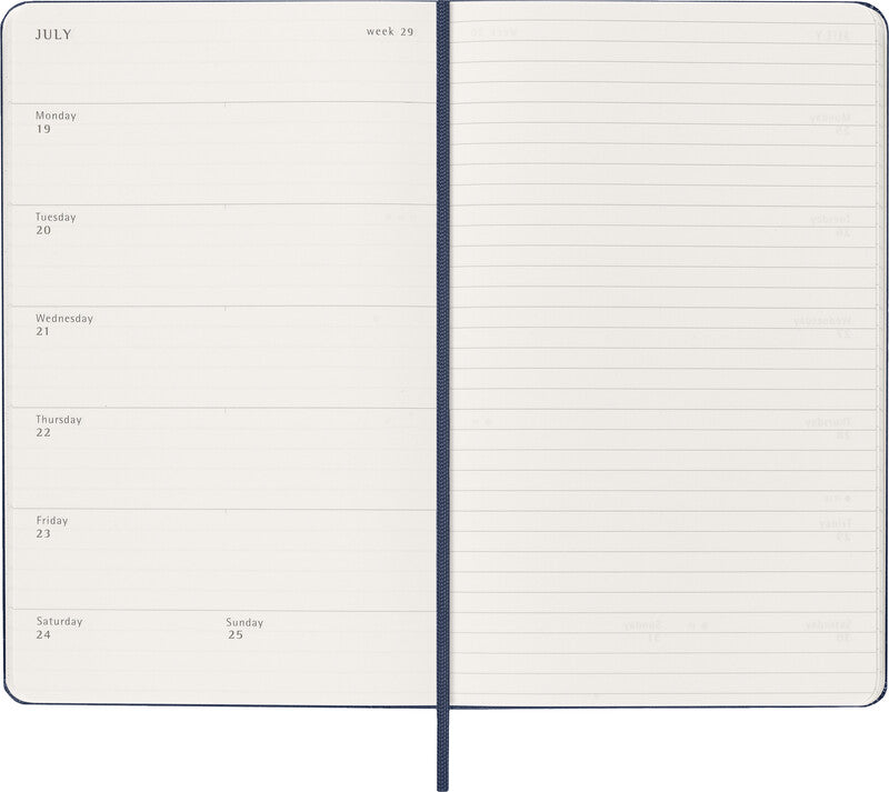 Moleskine Wochenagenda – 1 Woche/1 Seite, gebunden, 13 × 21 cm, saphirblau, FSC
