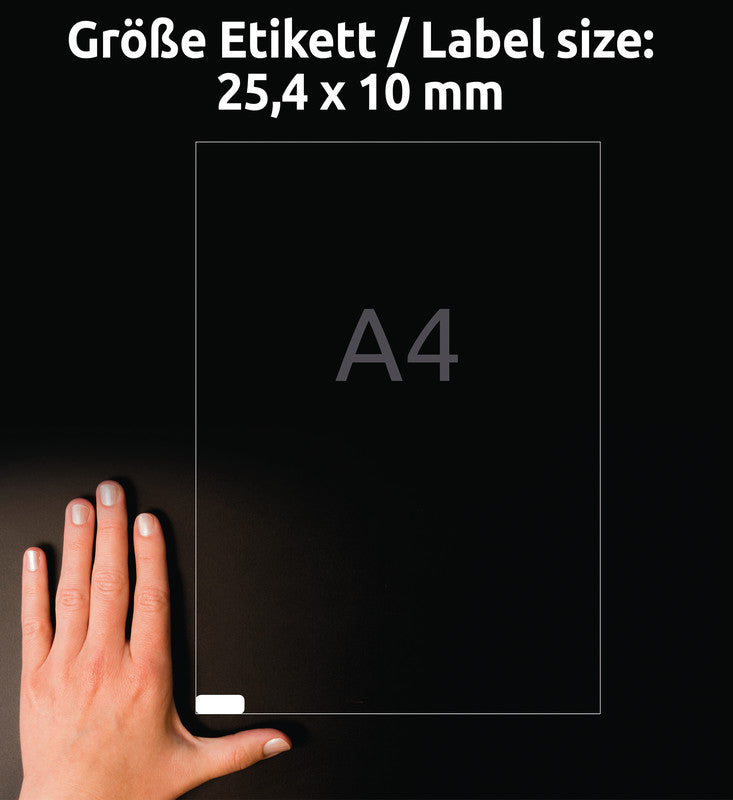 Avery Drucketiketten, 25 mm × 10 mm, weiss, Papier, wiederablösbar, 30 Blatt (5670 Etiketten)