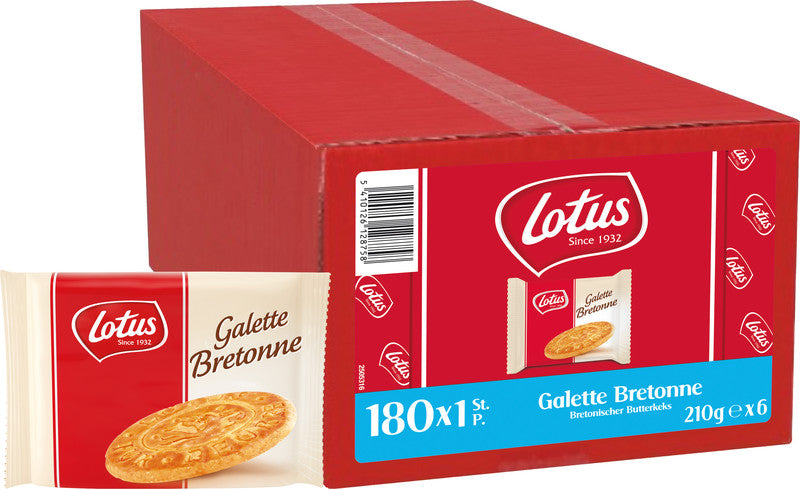 IBM Lotus Gebäck – Bretonischer Butterkeks, Schachtel, 180 Stück (1,26 kg)