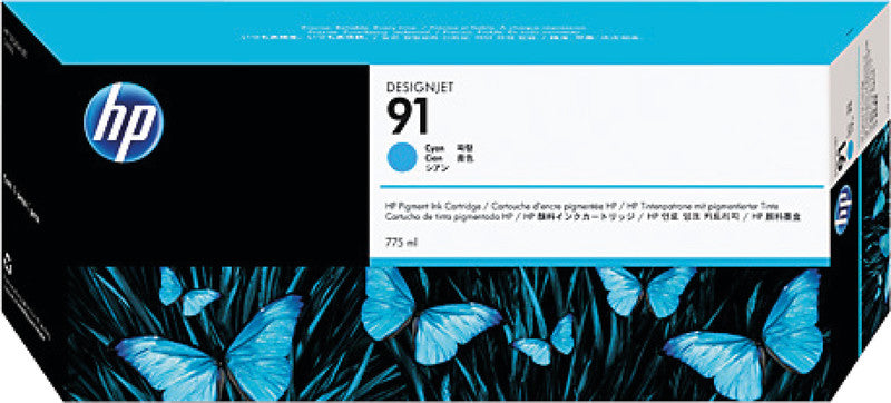 HP Tintenpatrone 91, cyan, 775 ml – für verschiedene Inkjetdrucker