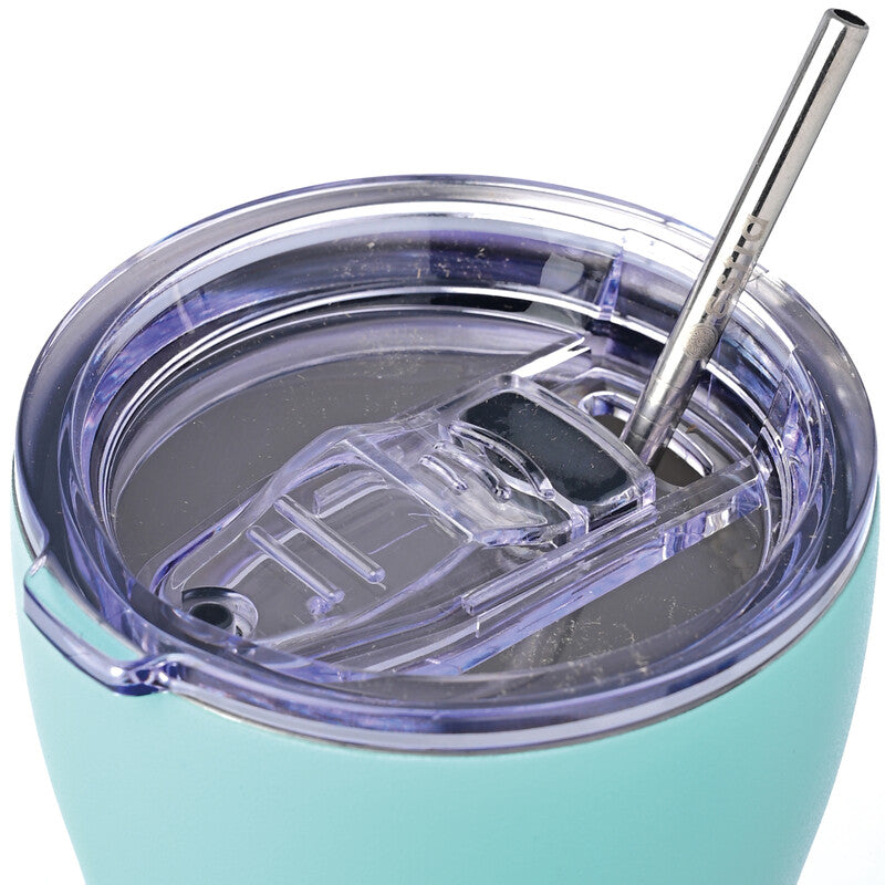 Estia Thermobecher – 350 ml, Ø 9,0 cm, H 13,0 cm, Edelstahl, Türkis, Druckverschluss, BPA-frei