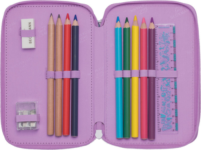 Beckmann Classic 1st Triple Etui, gefüllt, 27-teilig – Unicorn – Kunststoff – 13 × 20,5 × 7 cm