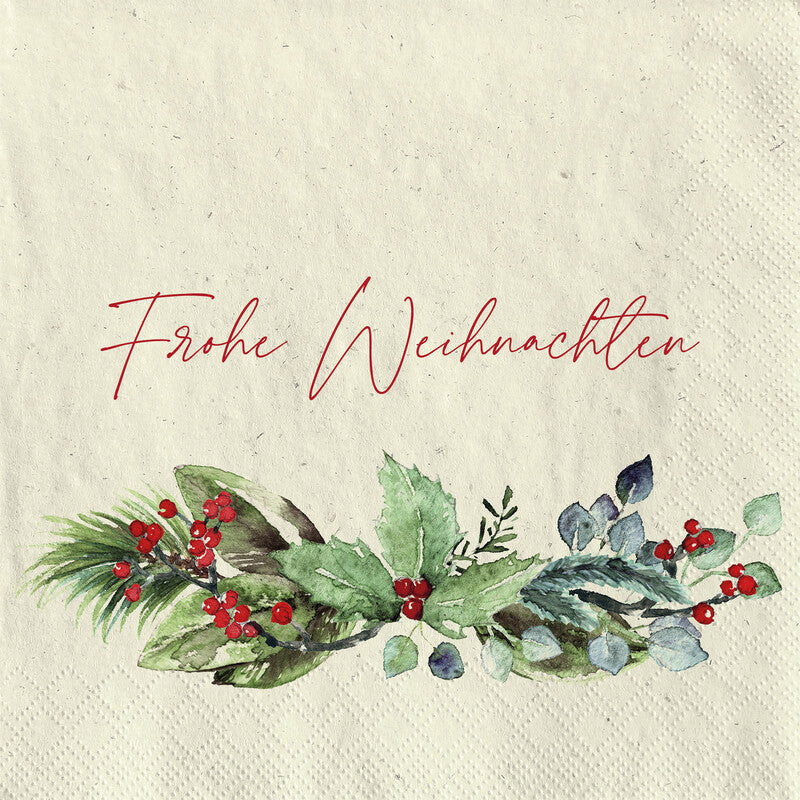 Fasana Servietten Frohe Weihnachten – 33 × 33 cm – 2-lagig, Tissue – 20 Stk., FSC