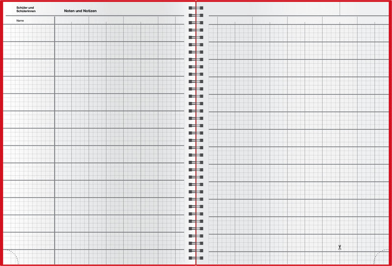 Verlag für unterrichtsm. Unterrichtsheft A4, Spiralbindung, Karton, 128 Seiten, perforiert, 100 g/m² – Rot