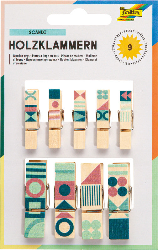 Folia Holzklammern – 9 Stück