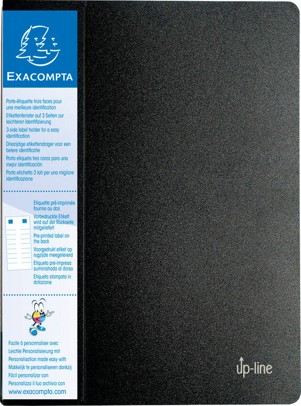 Exacompta Sichtbuch – 40 Sichttaschen, A4, glatt, glänzend, schwarz, Kunststoff, 800 µm
