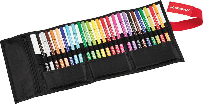STABILO Pen 68 Filzstifte – Rundspitze, 1 mm, wasserbasiert, 25 Farben
