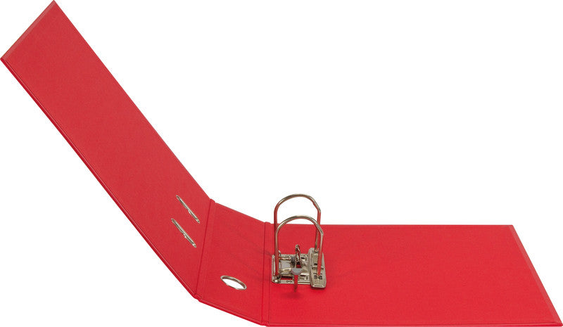 Biella Ordner – A4 hoch – 2-Ring Hebelmechanik, Rücken 70 mm – rot, mit Niederhalter, mit Griffloch