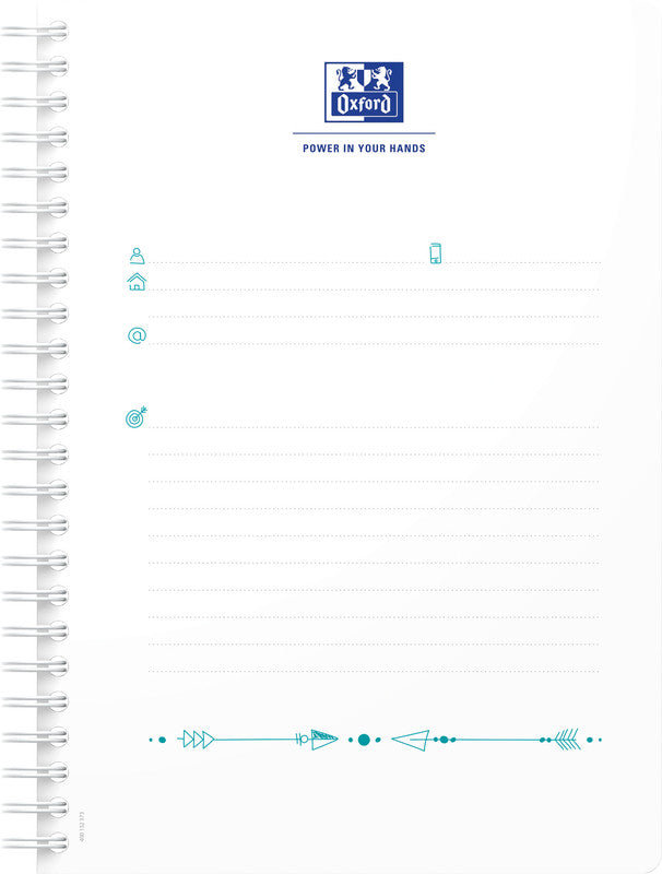 Oxford Collegeblock A5, liniert, Spiralbindung, 60 Blatt, perforiert, 90 g/m² – sortiert