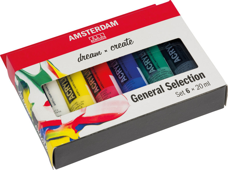 Royal Talens Amsterdam – Acryl Standard – Acrylfarbe – Set – 6 Farben, 6 × 20 ml