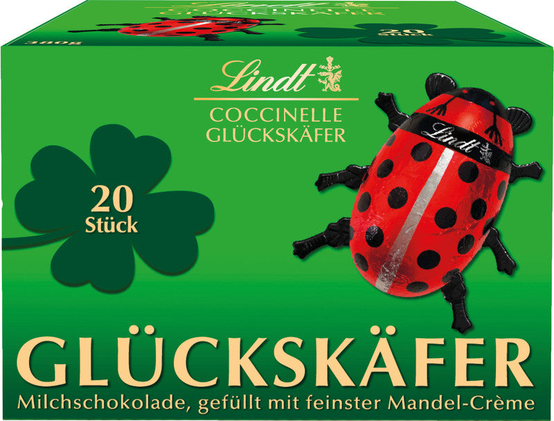 Lindt Glückskäfer Box – Schokoladensnack, Gianduja, Milch, 20 Stück (380 g)