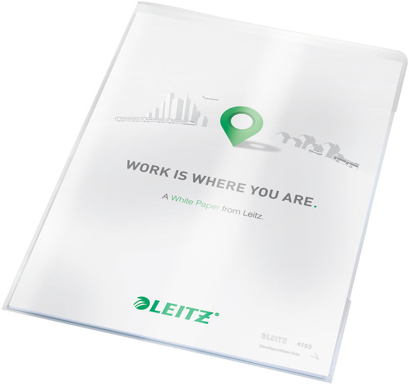 Leitz Sichtmappe A4 – transparent, Kunststoff, glänzend, 150 µm, 100er-Pack