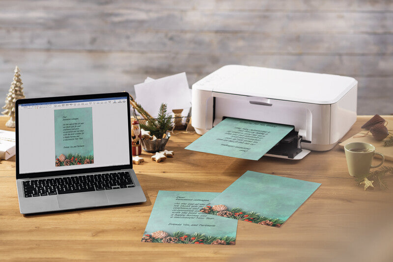 Sigel Motivpapier – A4, 90 g/m², Motiv: Green Christmas – für Inkjet/Laser/Kopierer – FSC – 100 Blatt