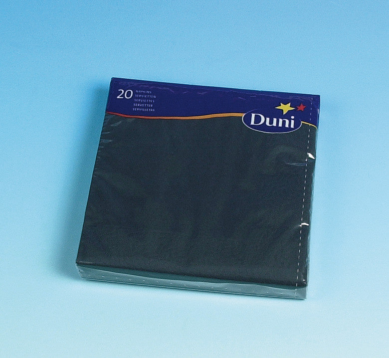 Duni Servietten – 33 × 33 cm – 3-lagig, Tissue, schwarz – 20 Stk., FSC