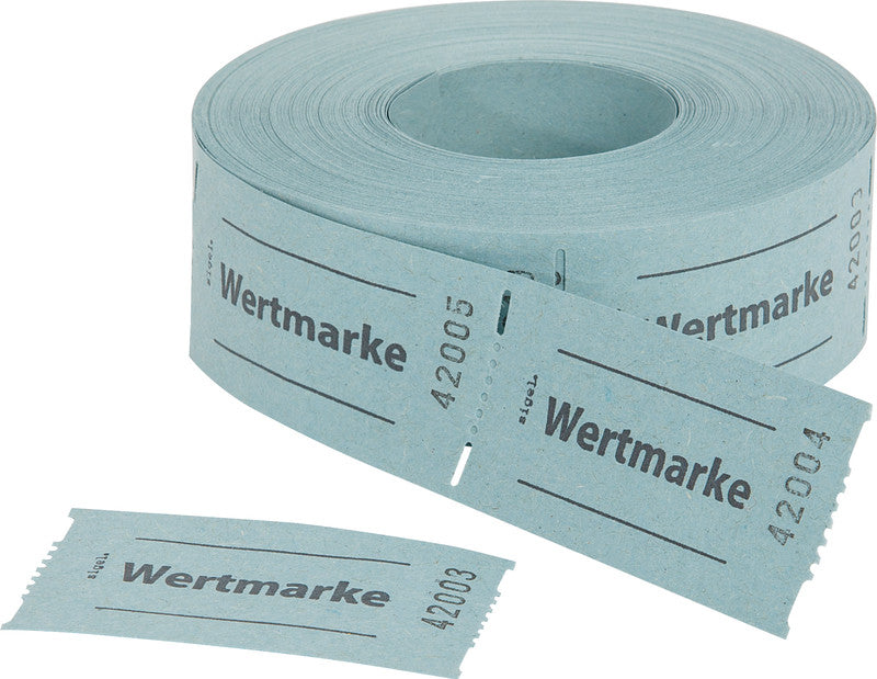 Sigel Gutscheinmarken, aus Papier, blau, 60 × 30 mm, 500 Stück, perforiert, nummeriert