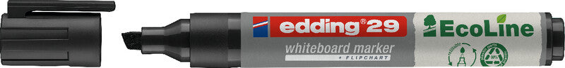 Edding Whiteboard-Marker 29 EcoLine – Keilspitze 1-5 mm – Schwarz – trocken abwischbar
