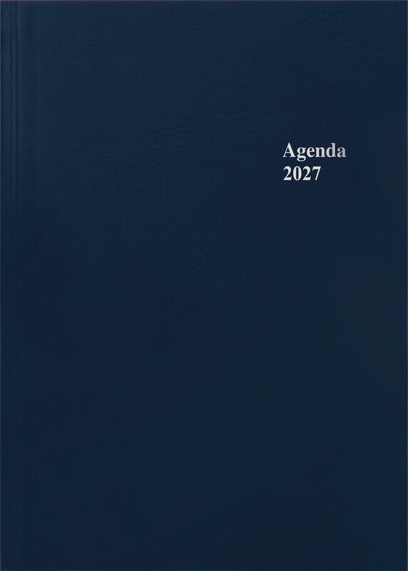 Simplex Agenda – 1 Tag pro Seite, gebunden, A5, Jan–Dez, 2026, 1/2-Stunden-Takt, blau, FSC