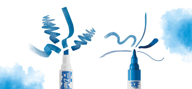 Ecoline Brush Pen Duotip – Keilspitze 6 mm, Rundspitze 1-2 mm – sortiert – 6er-Set – wasservermalbar